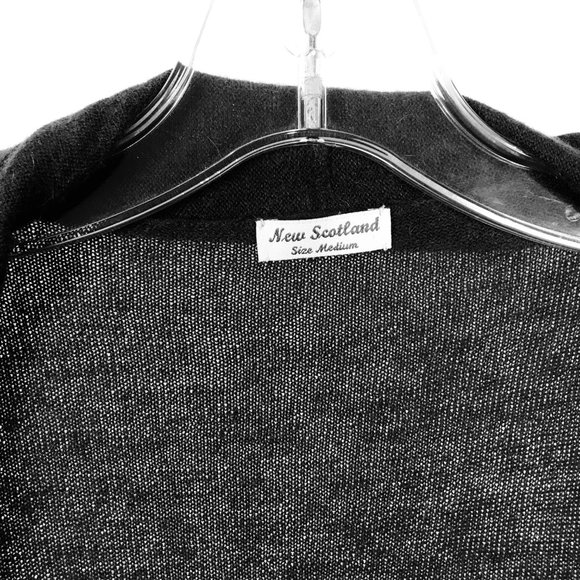 Womens Size Medium New Scotland Dark Gray Angora Blend Longline Cardigan Sweater - Picture 2 of 3